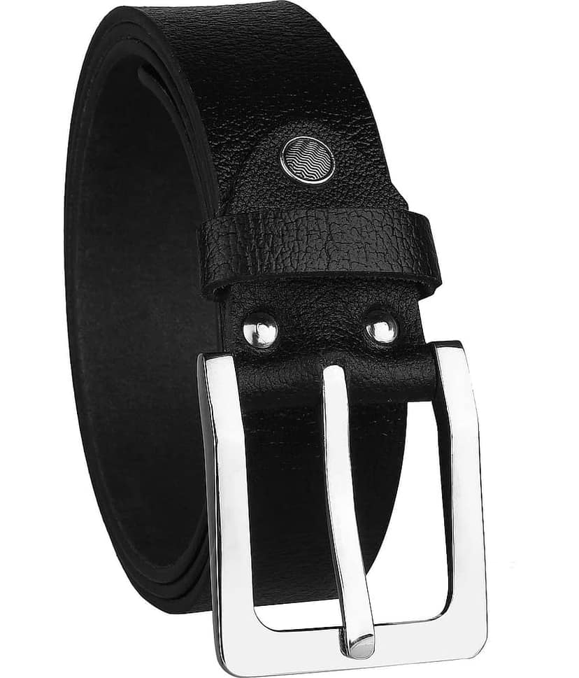 URBAN ALFAMI - Black Leather Men's Casual Belt ( Pack of 1 )