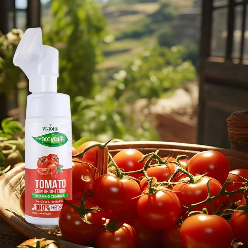 VI-JOHN PRAKRITIK Tomato Skin Brightening Foaming For Detans,100% Natural Bio Actives - 150ml Face Wash (150 ml) view 3