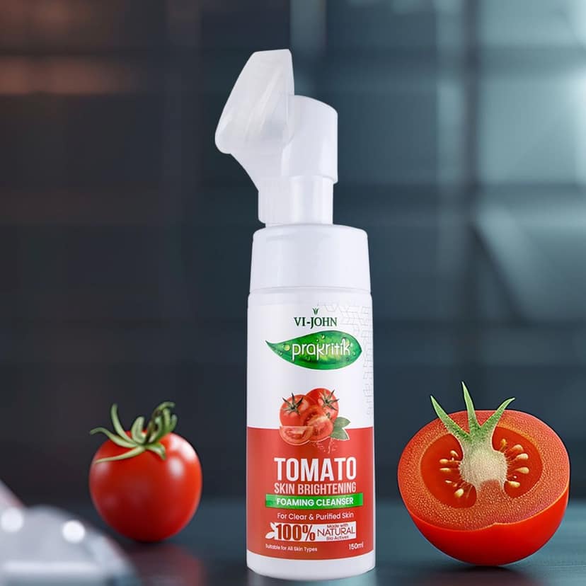 VI-JOHN PRAKRITIK Tomato Skin Brightening Foaming For Detans,100% Natural Bio Actives - 150ml Face Wash (150 ml) view 4