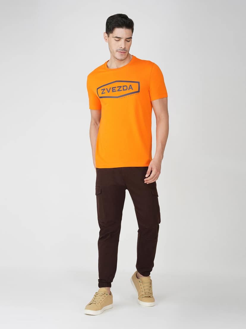 Men’s Premium Branded Pure Cotton Tee Orange view 5
