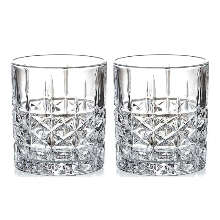 Old Fashioned Whiskey Glass | 300 ML | Transparent Vintage Cocktail Tumblers | Crystal Cut Barware Drinking Glasses for Whisky, Bourbon, Liquor, Wine, Cocktail Drinks |