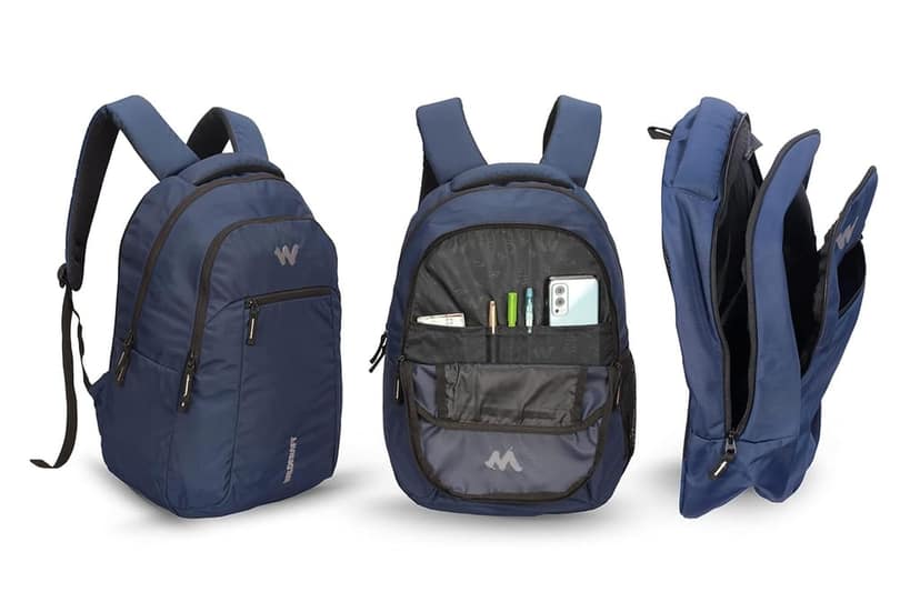 New Polyester 28 Liters Laptop Casual 3 Compartment Backpack (Blue) view 2