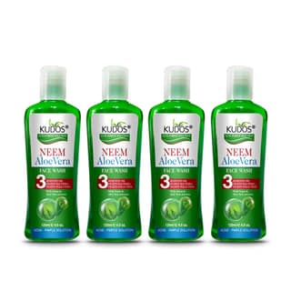 Kudos Neem Aloe Vera Face Wash | Face Wash Cleanser For Acne And Pimples | 120ml | Pack Of 4