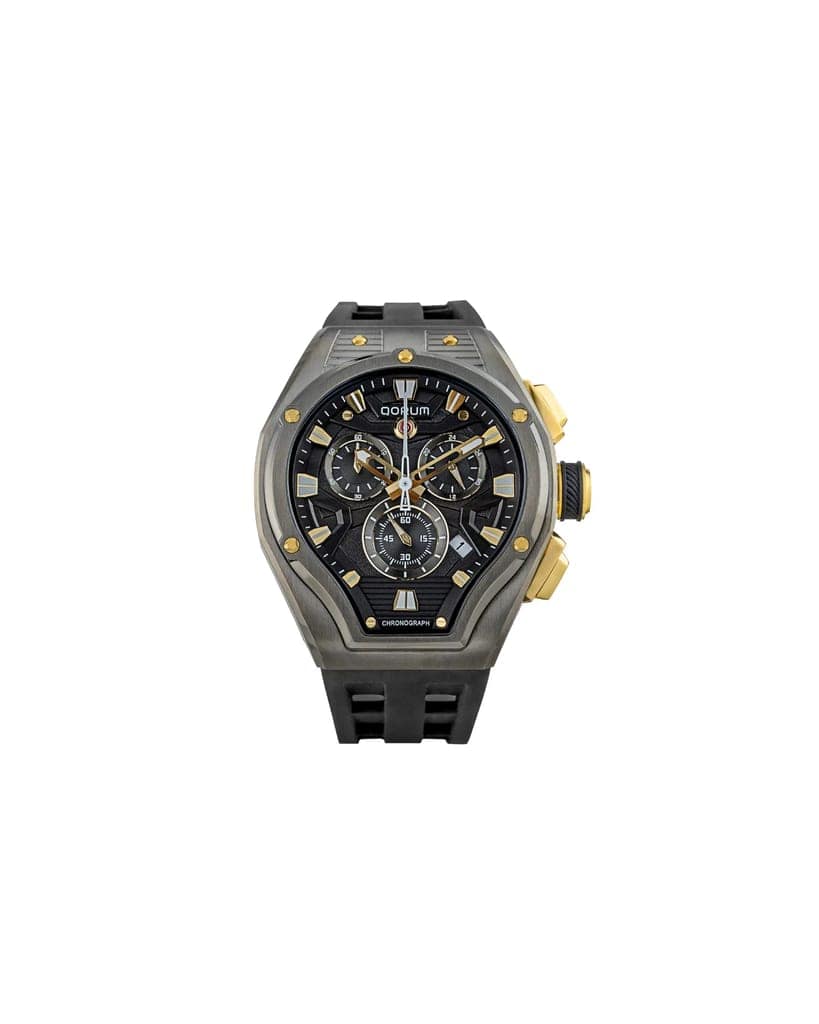 Qorum Equinox Men’s Chronograph Watch - Red Dial, Silver Detailing, Red Silicon Strap view 5