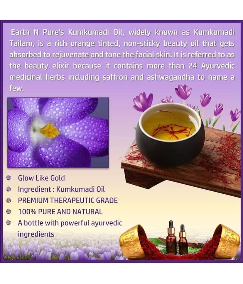 Earth N Pure - Kumkumadi Essential Oil 100 mL ( Pack of 1 ) view 2