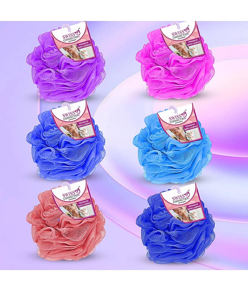 Swiss Connection Bath Loofah Assorted Pack of 6
