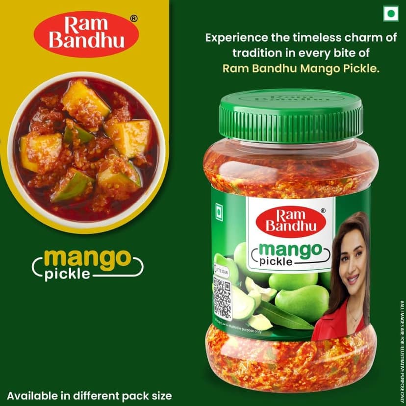 Ram Bandhu Mango Pickle 200gm X 3 Pack | Ready to Eat, Green Mango with Turmeric, Chilli Powder, Fenugreek Seeds, Mustard, Salt and Oil (Pack of 3) view 7