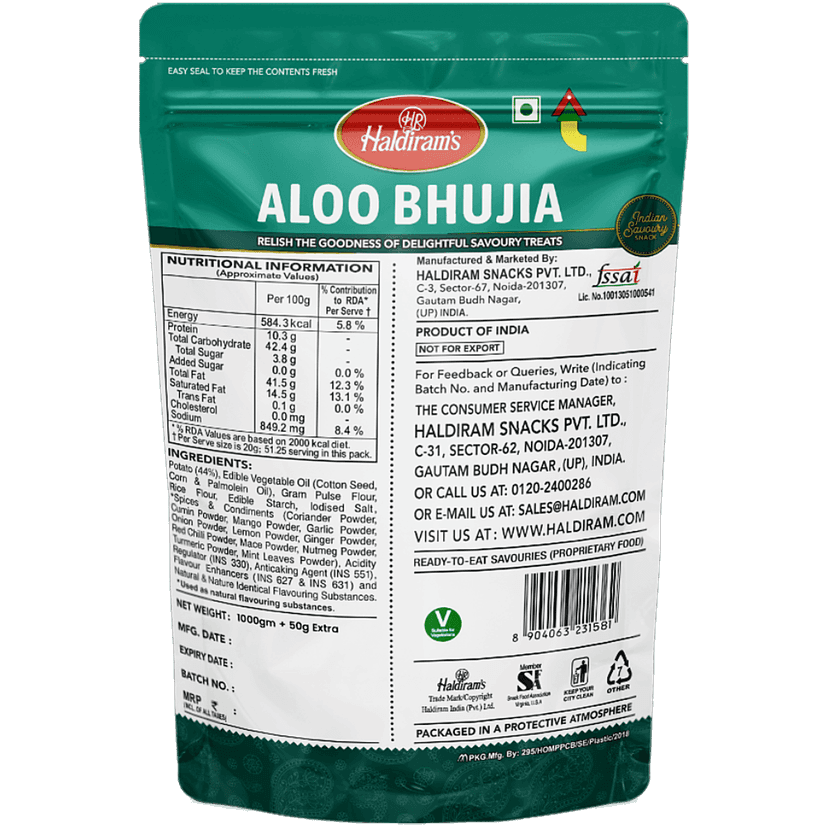 Haldiram's Aloo Bhujia Namkeen, 1 Kg Pouch view 2