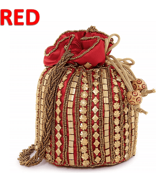 Bulbul Red Silk Potli