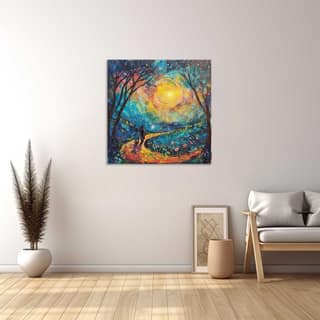 STARLIT JOURNEY PAINTING 24in X 24in WITH BLACK FRAME