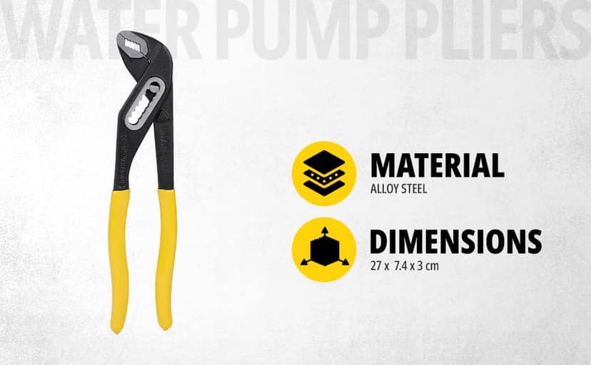 STANLEY 71-669 10 in.(250mm) Water Pump Plier Box Joint Curve Steel, Used for Holding Nuts & Bolts and Gripping Irregular Shaped Objects, DIN/ASO/ANSI Compliant view 3