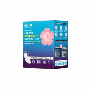 Flow Easy™ Overnight Organic Sanitary Pads | Pack of 5 + Disposable Pouches World's 1st Dual Side Elevated Honeycomb