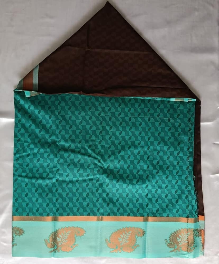 Poonthamil Silk Cotton Saree with Blouse view 2