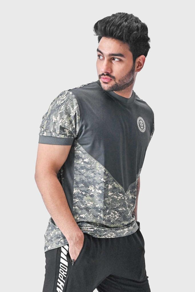 Military Green Camo Crew Neck