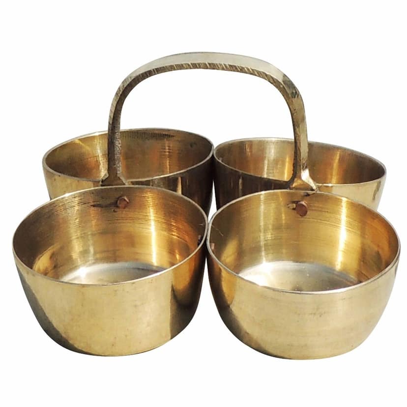 Brass Chokta Small 4 Bowl Combined (ZMAS142 C) view 2
