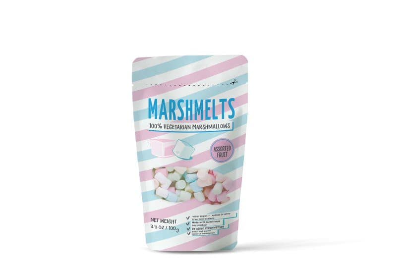 Marshmelts Veg Mini Marshmallow - Assorted Fruit, 100 gm