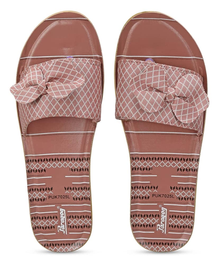 Paragon Women's Pink-Grey Sliders with Anti-skid Cushioned Sole for Everyday Use view 4
