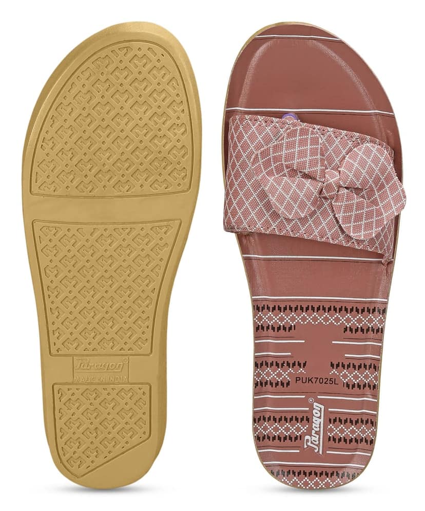 Paragon Women's Pink-Grey Sliders with Anti-skid Cushioned Sole for Everyday Use view 5