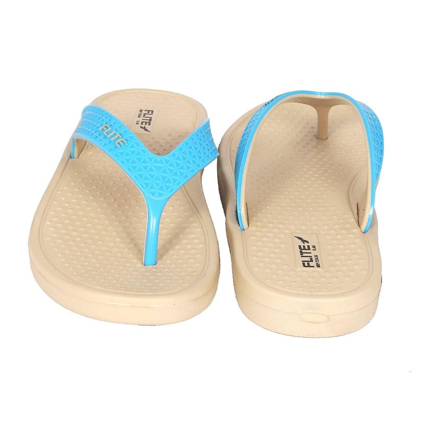 FLITE Beige flip-flops featuring bright blue straps FL-345 view 2