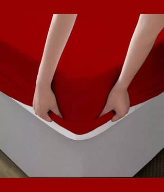 Luxurious homes - Cotton Water Proof Double King Size Mattress Protector - 198 cm (78") x 183 cm (72") - Maroon
