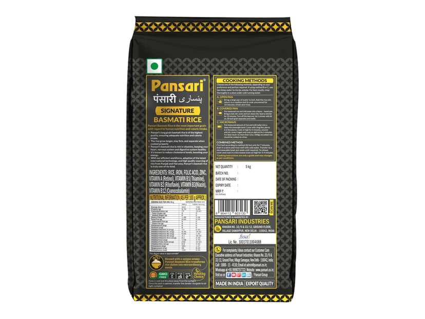 Pansari Signature Basmati Rice - 5 Kilogram view 2
