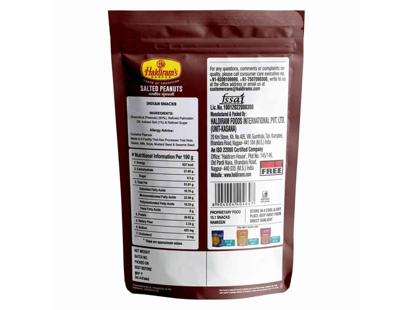 Haldiram's Salted Peanuts Namkeen - 200 gm - Pack of 10 view 2