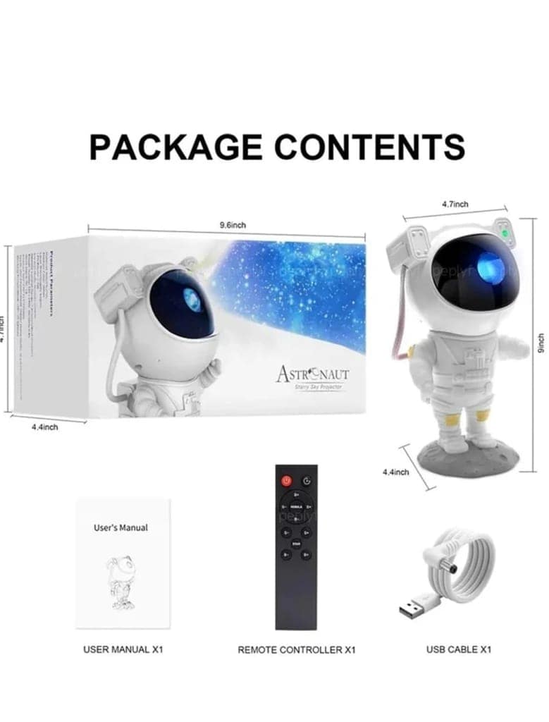 Galaxy Astronaut Star Projector Light | 360� Rotating Nebula Night Lamp with Remote Control | Kids Room, Bedroom & Home Decor Gift Toy view 4