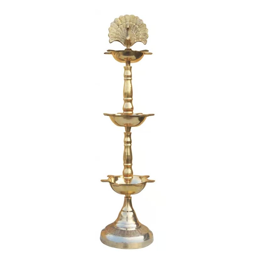 Brass Showpiece 3 Step Murga Deepak Statue (ZMAS549 C) view 2