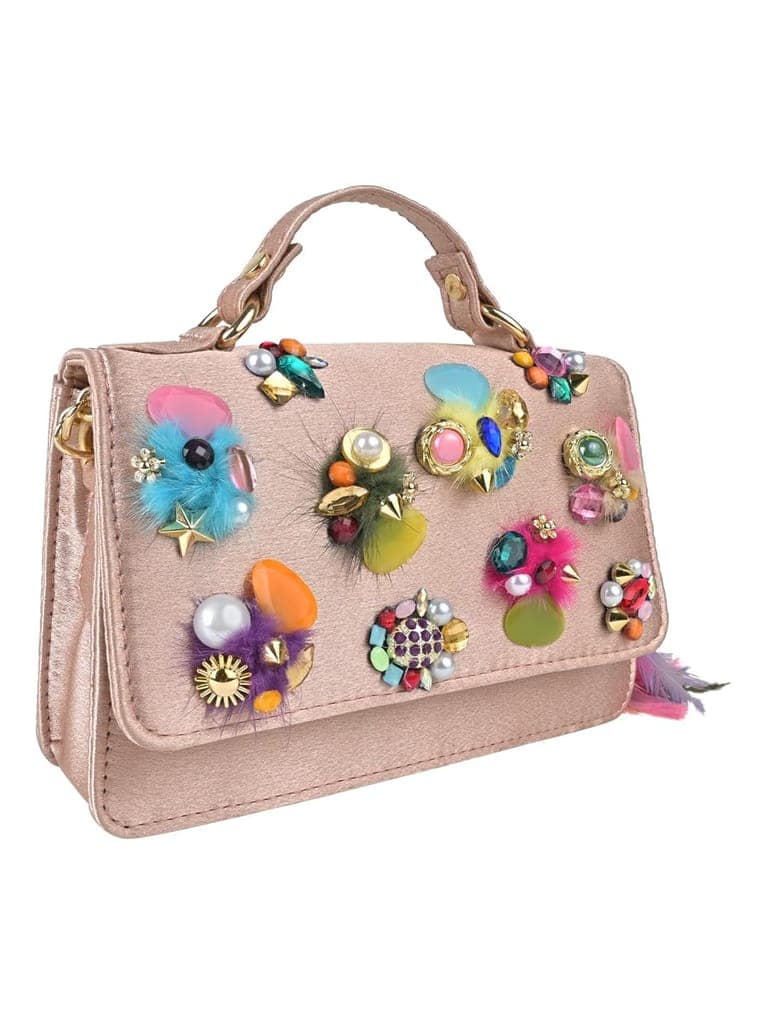 Vdesi Gold Patchwork Clutch Sling view 2