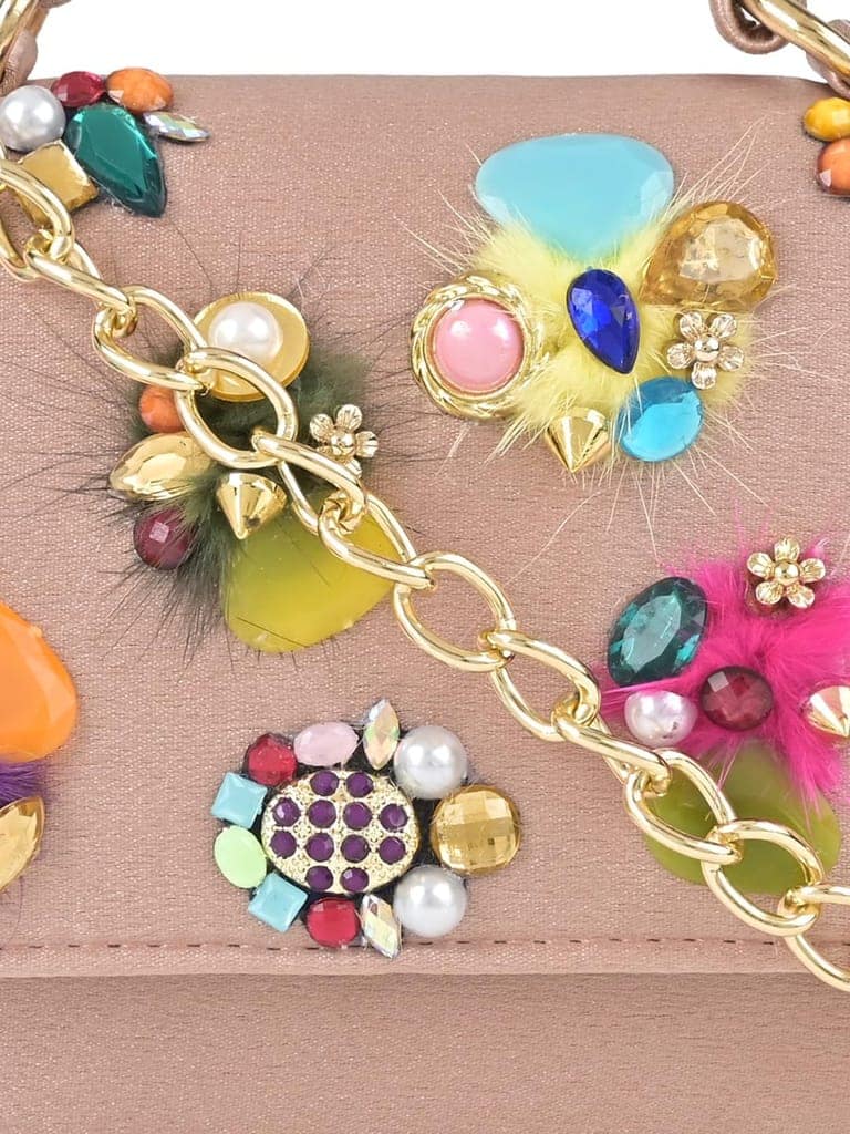 Vdesi Gold Patchwork Clutch Sling view 6