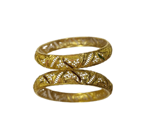 Gold Plated Bangles With Meenakari Work