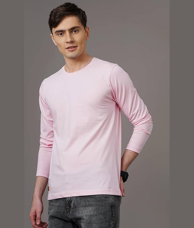 Paul Street Pack of 1 Cotton Blend Slim Fit Men's T-Shirt ( Light Pink ) view 6