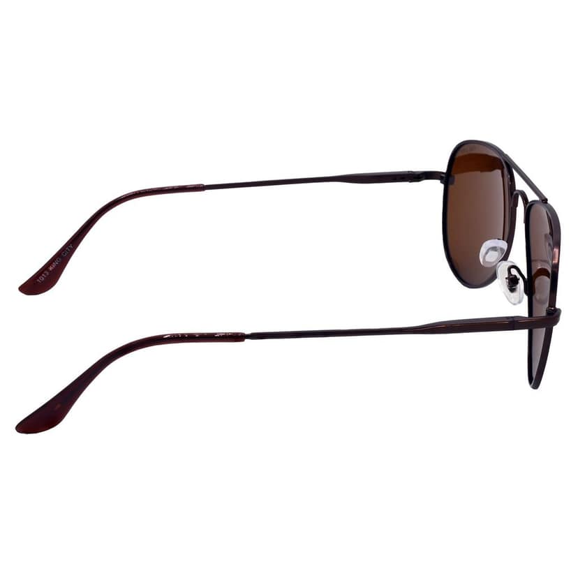 Stylish Pilot Full-Frame Metal Polarized Sunglasses for Men and Women | Brown Lens and Brown Frame | HRS-KC1019-BWN-BWN-P view 4