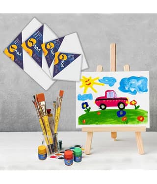 Navneet Youva 10" x 12" Cotton Medium Grain Canvas Board (Set of 3) (Multicolor)