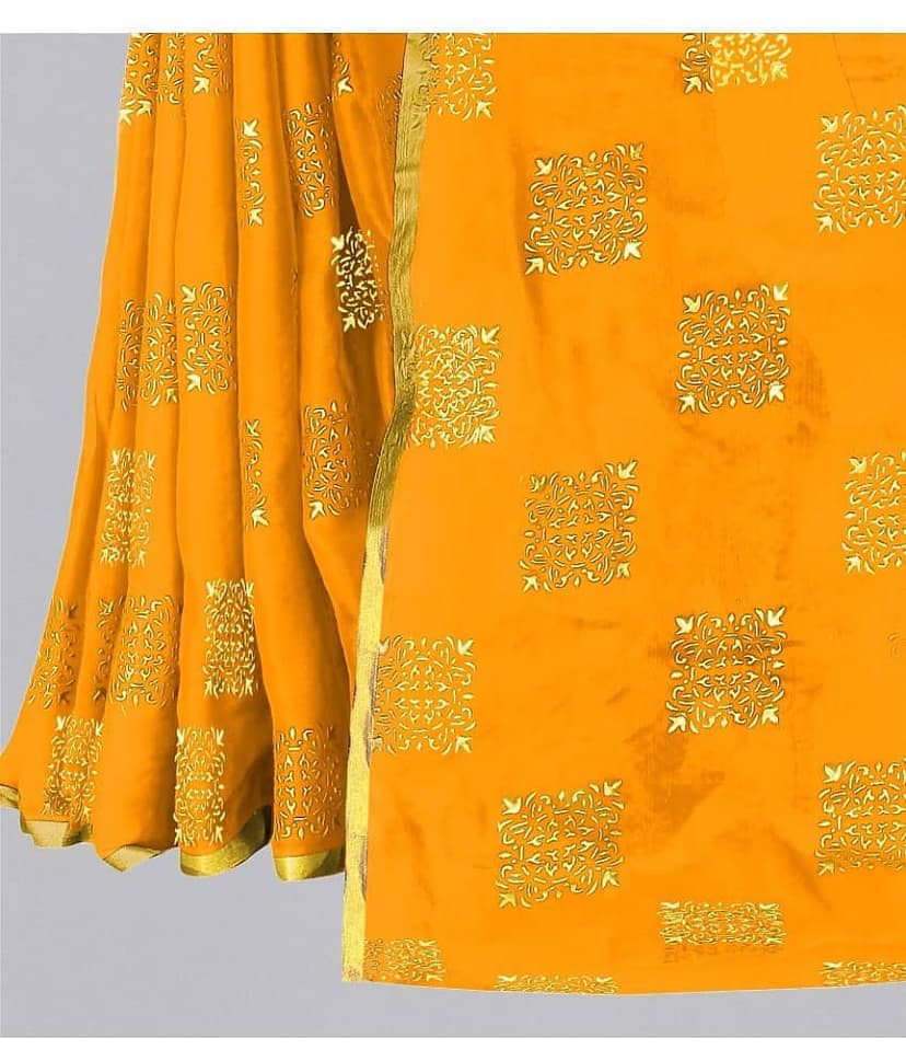 Rhey Chiffon Printed Saree With Unstitched Blouse Piece ( Mint Green ) view 2
