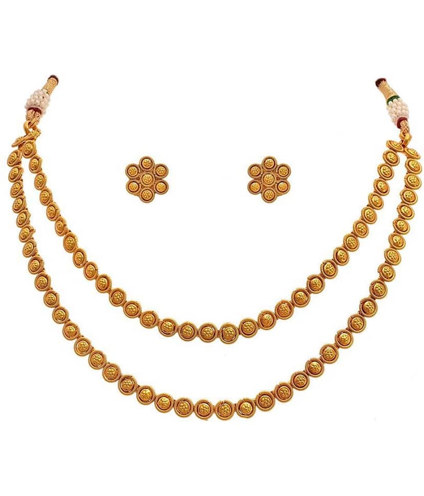 JFL - Jewellery For Less Golden Copper Necklace Set ( Pack of 1 ) view 2