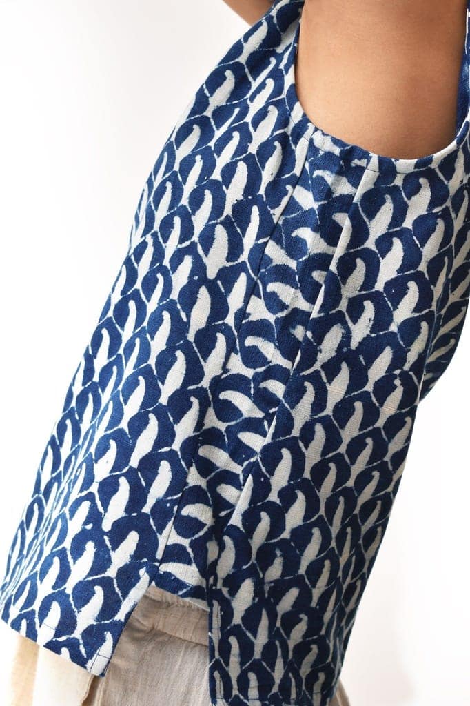 Indigo Sleeveless Round Neck Women's Top view 4