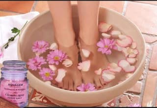 "AQUAGEM Calming Rose Foot Salt - Handmade and Natural - 100% Pure and Organic - Helps to Relieve Stress, Improve Circulation, and Soften Skin"