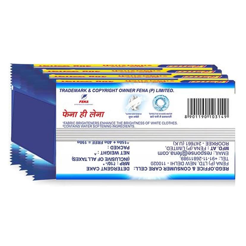 Fena Detergent Cake, 190 G Pack Of 4 view 2