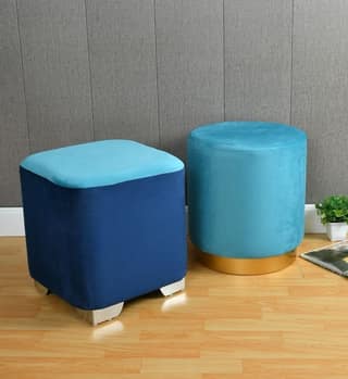 ShadowKart Ottoman Pouffes Sitting Stool for Living Room Furniture Wooden Footstools Puff Mudda Footrest Pouff for Office Home Decor, Combo
