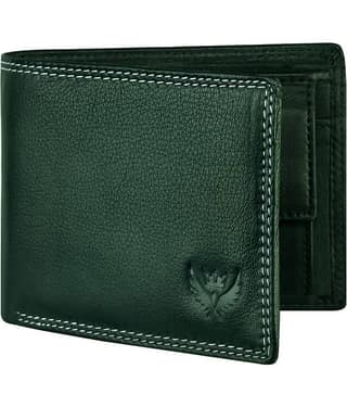 Lorenz Blue 100% Leather Men's RFID Wallet ( Pack of 1 )