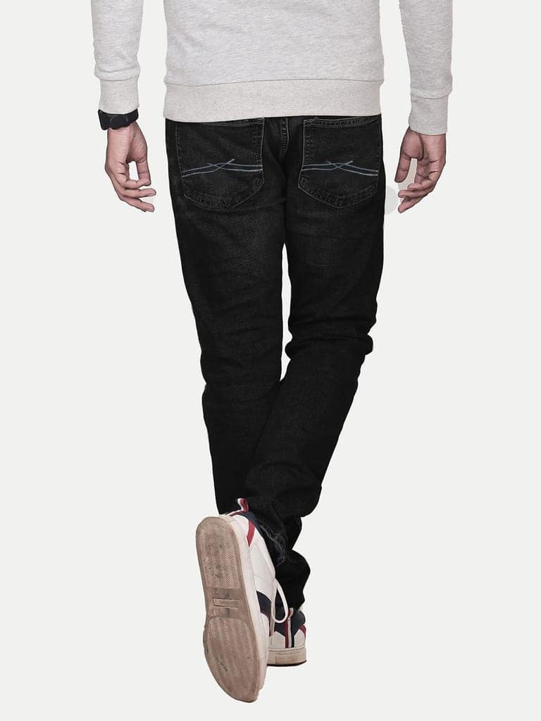 Men Basic Black Casual Denim Jeans view 4