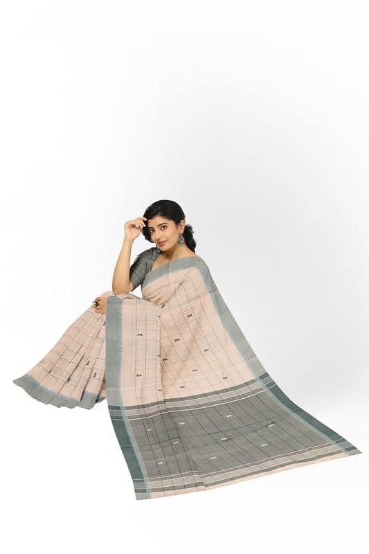 APCO Handloom - Women's Rahajmundry Pure Cotton Grey Handloom Saree (Angara Handloom Saree) 55 view 4