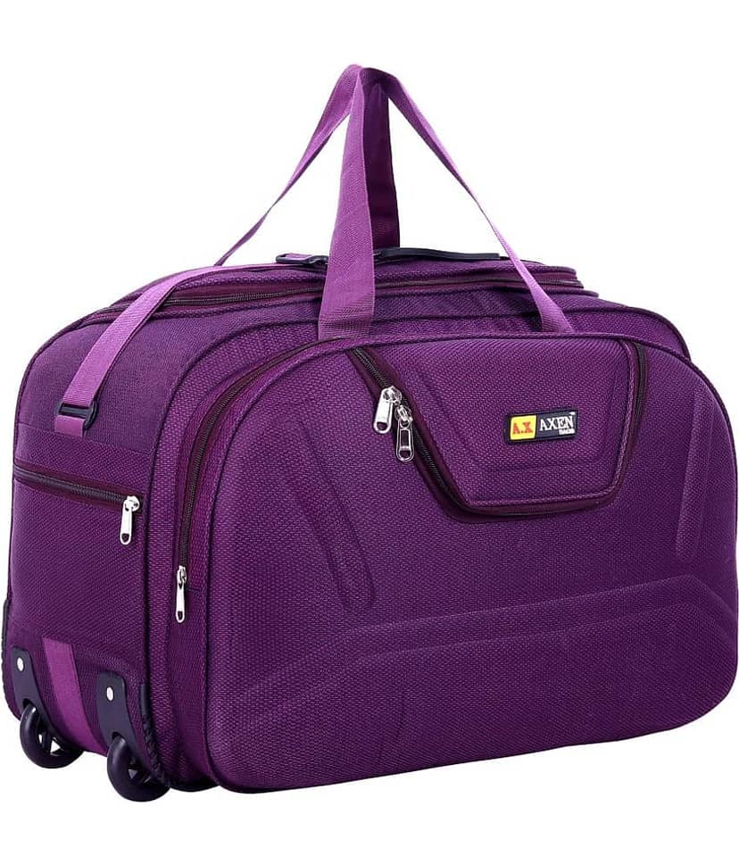 AXEN BAGS - Blue Polyester Duffle Trolley view 2