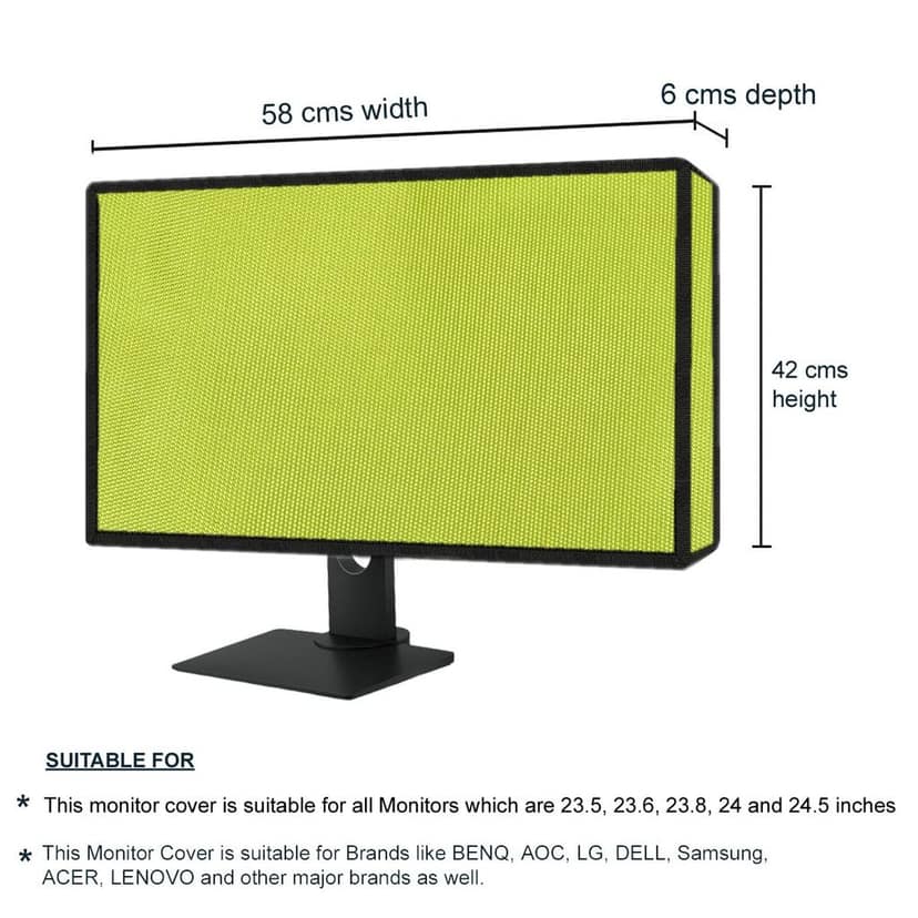 PalaP Super Premium Dust Proof Monitor Cover for Lenovo 24 inches Monitor (Green) view 3