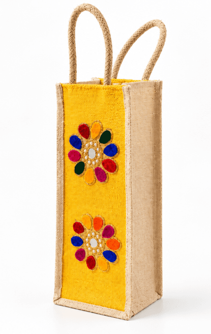 Handmade Jute Water Bottle Bag for Travel and Everyday Use