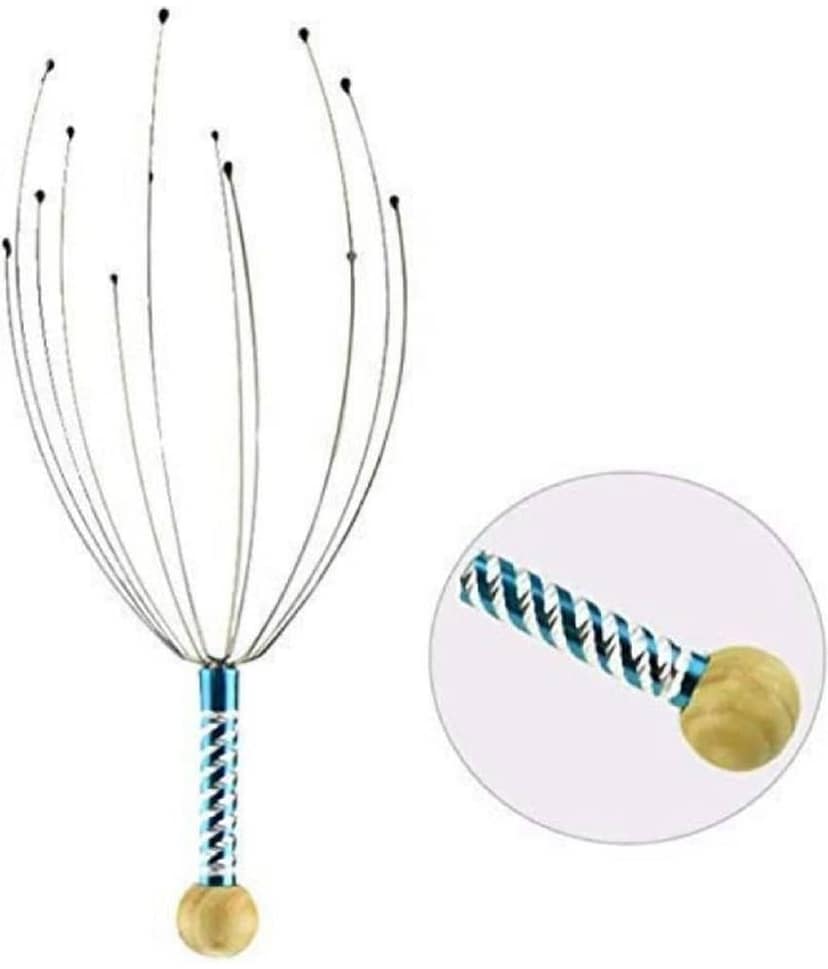 Head Massager Scalp Scratcher for Deep Relaxation, Stress Relief and Hair Stimulation SS handle (1 pcs)