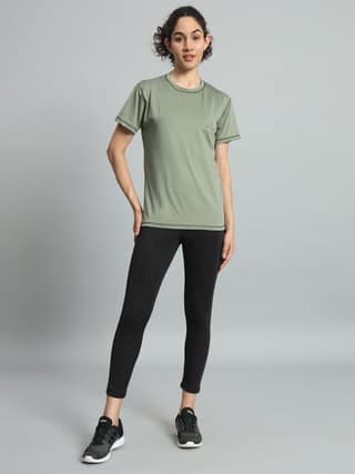 Savvy X Wear Women's Olive Green Activewear T-Shirt