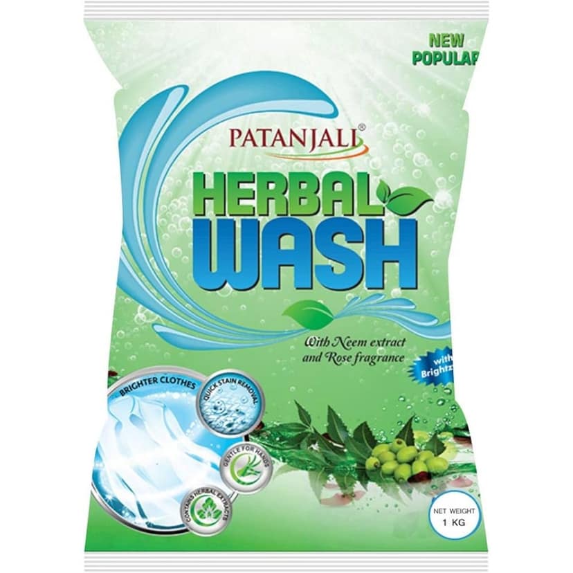 Patanjali Herbal Detergent Powder, 1 Kg - Patanjali Herbal Detergent Powder, 1 Kg