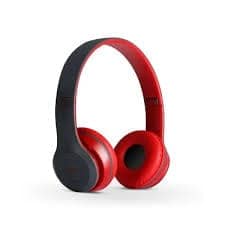 P 47 Wireless Bluetooth Headphones with Mic, Foldable Over-Ear Headset with FM/SD Card Support, Deep Bass & Volume Control view 2